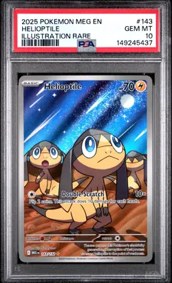 2025 POKEMON MEG EN-MEGA EVOLUTION ILLUSTRATION RARE #143 HELIOPTILE PSA 10 - Image 1