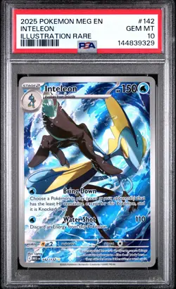 2025 POKEMON MEG EN-MEGA EVOLUTION ILLUSTRATION RARE #142 INTELEON PSA 10 - Image 1