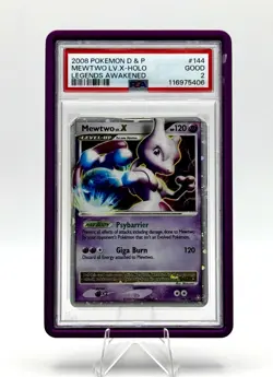 2008 POKEMON DIAMOND & PEARL LEGENDS AWAKENED #144 MEWTWO LV.X-HOLO PSA2 w/GUARD - Image 1