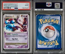 2008 POKEMON DIAMOND & PEARL LEGENDS AWAKENED #144 MEWTWO LV.X-HOLO PSA2 w/GUARD - Image 5