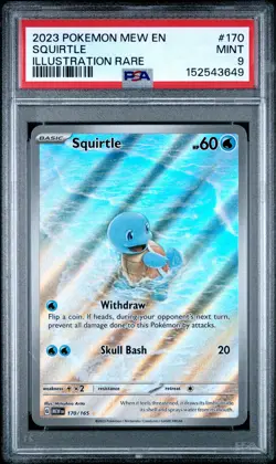 2023 POKEMON MEW EN-151 ILLUSTRATION RARE #170 SQUIRTLE PSA 9 - Image 1