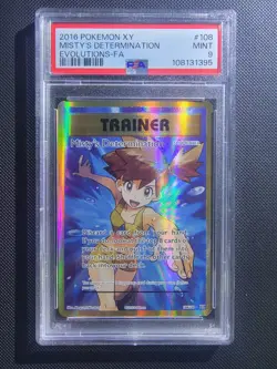 2016 POKEMON XY EVOLUTIONS #108 FULL ART/MISTY'S DETERMINATION PSA 9 - Image 1
