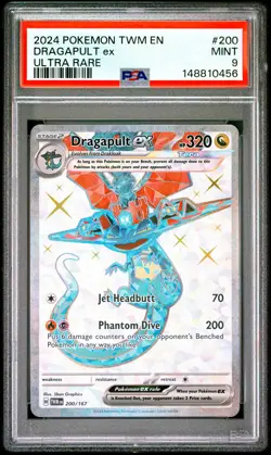 2024 POKEMON TWM EN-TWILIGHT MASQUERADE ULTRA RARE #200 DRAGAPULT EX PSA 9 - Image 1