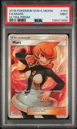 2018 POKEMON SUN & MOON ULTRA PRISM #154 FULL ART/MARS PSA 9 - Image 1