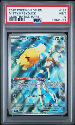 2025 POKEMON DRI EN-DESTINED RIVALS ILLUSTRATION RARE #193 MISTY'S PSYDUCK PSA 9 - Image 1