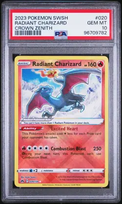 Pokemon TCG Radiant Charizard Crown Zenith 020/159 PSA 10 - Image 1