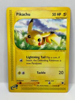Pikachu Common Pokemon TCG Expedition 124/165 Lightly Played - Image 1