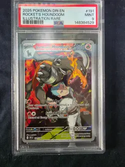 Pokemon Destined Rivals Team Rocket's Houndoom Illustration Rare 191/182 - PSA 9 - Image 1