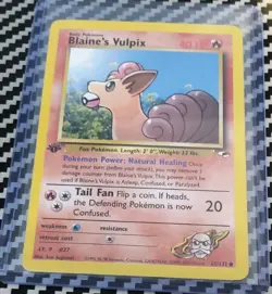 LP+ Blaine's Vulpix 1st Edition 065/132 Gym Heroes Regular WotC Pokemon 2000 - Image 1