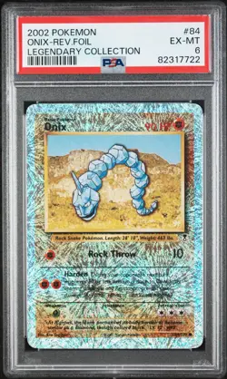 PSA 6 2002 Pokemon Legendary Collection Onix 84/110 Reverse Foil - Image 1