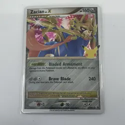 Zacian LV X SWSH135 Black Star Pokemon Celebrations LP - Image 1