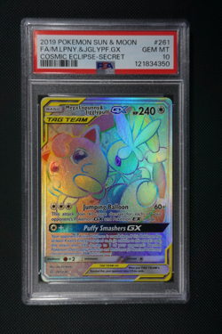 Pokemon Cosmic Eclipse Mega Lopunny & Jigglypuff GX Secret Rare #261 - PSA 10 - Image 1