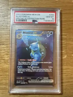 2023 POKEMON MEW EN-151 SPECIAL ILLUSTRATION RARE #200 BLASTOISE EX PSA 10 - Image 1