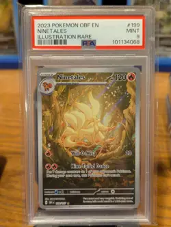 Pokemon TCG Obsidian Flames Ninetales Illustration Rare Holo 199/197 PSA 9 Mint - Image 1