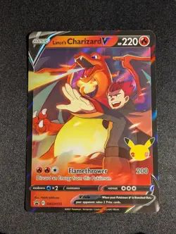 Pokemon Lance's Charizard V SWSH133 Celebrations Black Star Promo NM - Image 1