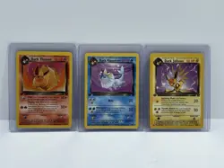 Pokemon Dark Vaporeon, Dark Flareon, Dark Jolteon, 1st Edition Team Rocket LP - Image 1