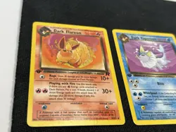 Pokemon Dark Vaporeon, Dark Flareon, Dark Jolteon, 1st Edition Team Rocket LP - Image 2