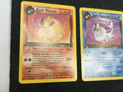 Pokemon Dark Vaporeon, Dark Flareon, Dark Jolteon, 1st Edition Team Rocket LP - Image 3