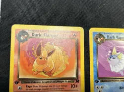 Pokemon Dark Vaporeon, Dark Flareon, Dark Jolteon, 1st Edition Team Rocket LP - Image 4