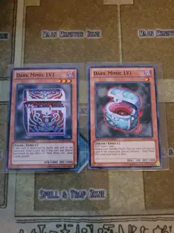 YUGIOH DARK MIMIC LV1 + LV3 GLD5 COMMON LIMITED ED NM - Image 1