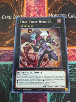 Yugioh Time Thief Redoer MP20-EN040 Prismatic Secret Rare 1st Edition Near Mint - Image 1