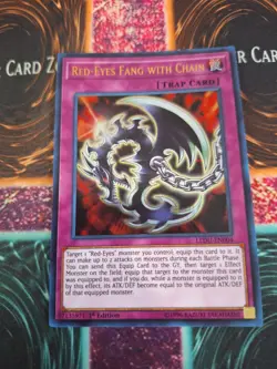 Yugioh Red-Eyes Fang with Chain LEDU-EN004 Ultra Rare 1st Edition Near Mint - Image 1