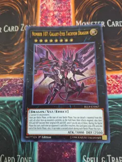 Yugioh Number 107: Galaxy-Eyes Tachyon Dragon BLLR-EN067 Ultra 1st Edition NM - Image 1