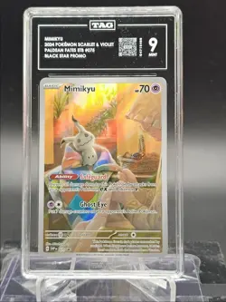MIMIKYU 2024 POKEMON PALDEAN FATES BLACK STAR PROMO ETB C #075 TAG 9 Q5677 - Image 1