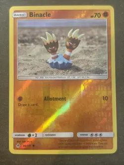 Binacle 66/131 Rev Reverse Holo SM Forbidden Light Pokemon TCG LP - Image 1