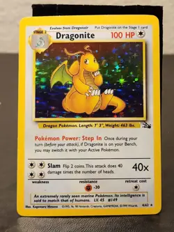 Dragonite 4/62 Fossil Holo Pokemon Card Tcg Collect Trade Vintage Wotc - Image 1