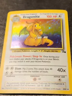 Dragonite 4/62 Fossil Holo Pokemon Card Tcg Collect Trade Vintage Wotc - Image 4