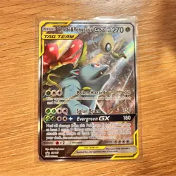 Pokemon Card Celebi & Venusaur GX SM167 TAG TEAM Promo Holo Basic 270 HP - Image 1