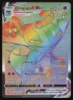Dragapult VMAX 197/192 Rainbow Rare Rebel Clash Pokemon English LP - Image 1