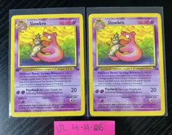 2 Slowbro 43/62 1st Edition Fossil LP+ Uncommon WOTC Pokemon TCG Vintage - Image 1