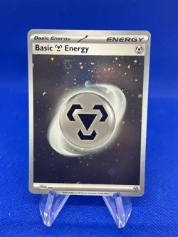 Pokemon Scarlet & Violet 151 SVE Basic Metal Energy 008 HD Cosmos Holo W/ Swirl - Image 1