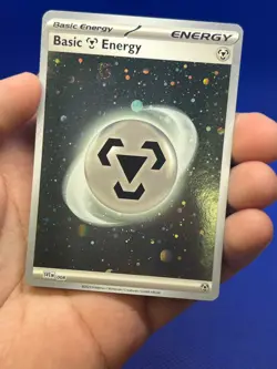 Pokemon Scarlet & Violet 151 SVE Basic Metal Energy 008 HD Cosmos Holo W/ Swirl - Image 2