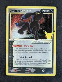 2021 Pokemon UMBREON GOLD STAR #17/17 Celebrations Classic Coll. Ultra Rare - Image 1
