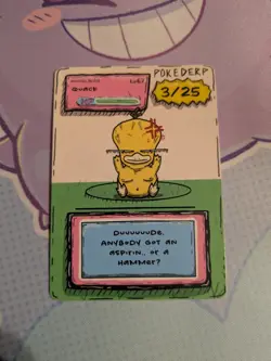 Pokemon Fanart Card Pokederp Game Over Quack (Psyduck) - Image 1