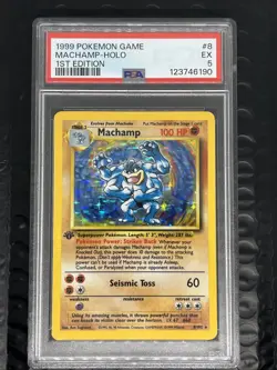 Graded PSA 5 1999 Pokemon Game - Machamp Holo - 1st Edition - Image 1
