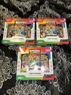 Pokemon TCG First Partner Illustration Collection Box Series 1 (LOT OF 3 SEALED) - Image 1