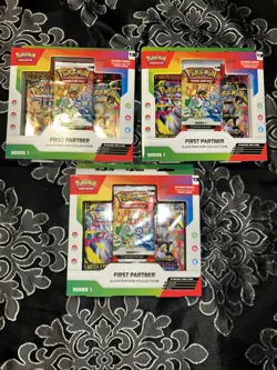 Pokemon TCG First Partner Illustration Collection Box Series 1 (LOT OF 3 SEALED) - Image 2