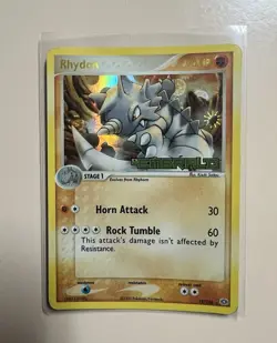💫 Rhydon Holo 19/106 Pokemon EX Emerald 2005 Stamped Card! LP! - Image 1