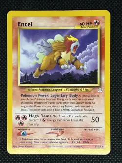 Pokemon Entei Rare Regular 17/64 Neo Revelation 2000 60 HP Basic Unlimited - Image 1