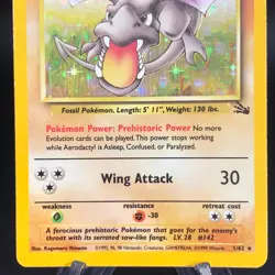 Pokemon Aerodactyl 1/62 - 1999 Fossil Set Holo Rare - NM Vintage WotC - Image 3