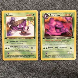 1st Edition Grimer 57/82, Dark Muk 41/82 MP - Team Rocket Set - WOTC Pokemon TCG - Image 1