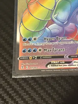 RAINBOW Pokemon Gyarados VMAX Secret Rare Full Art Evolving Skies Card - Image 3