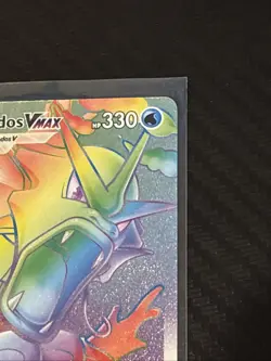 RAINBOW Pokemon Gyarados VMAX Secret Rare Full Art Evolving Skies Card - Image 5