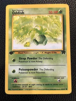 Oddish 1st Edition Team Rocket Set 63/82 Pokemon Card NM - Image 1