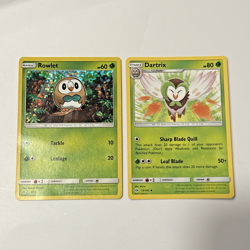Pokemon Card Lot - Rowlet & Dartrix - UnCommon Pokemon Card - Regular & Holo - Image 1