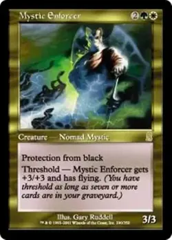 MYSTIC ENFORCER Odyssey MTG Gold Creature — Human Nomad Mystic RARE - Image 1
